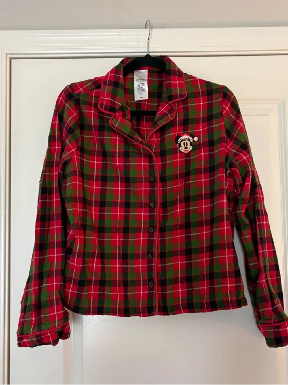 Disney Women’s Red & Green Plaid Minnie Mouse Christmas Pajama Set - Picture 10 of 12